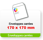 Enveloppes carrées 170 x 170 mm avec impression personnalisée - Catégorie