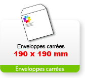 Enveloppes carrées 190 x 190 mm avec impression personnalisée - Catégorie