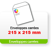 Enveloppes carrées 215 x 215 mm avec impression personnalisée - Catégorie