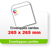 Enveloppes carrées 265 x 265 mm avec impression personnalisée - Catégorie