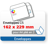 Enveloppes C5 162 x 229 mm avec impression personnalisée - Catégorie