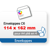 Enveloppes C6 114 x 162 mm avec impression personnalisée - Catégorie