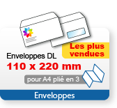 Enveloppes DL 110 x 220 mm avec impression personnalisée - Catégorie