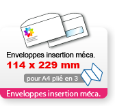 Enveloppes pour insertion mécanique 114 x 229 mm avec impression personnalisée - Catégorie