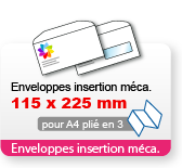 Enveloppes pour insertion mécanique 115 x 225 mm avec impression personnalisée - Catégorie