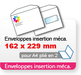 Enveloppes pour insertion mécanique 162 x 229 mm avec impression personnalisée - Catégorie