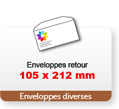 Enveloppes retour 105 x 212 mm avec impression personnalisée - Catégorie